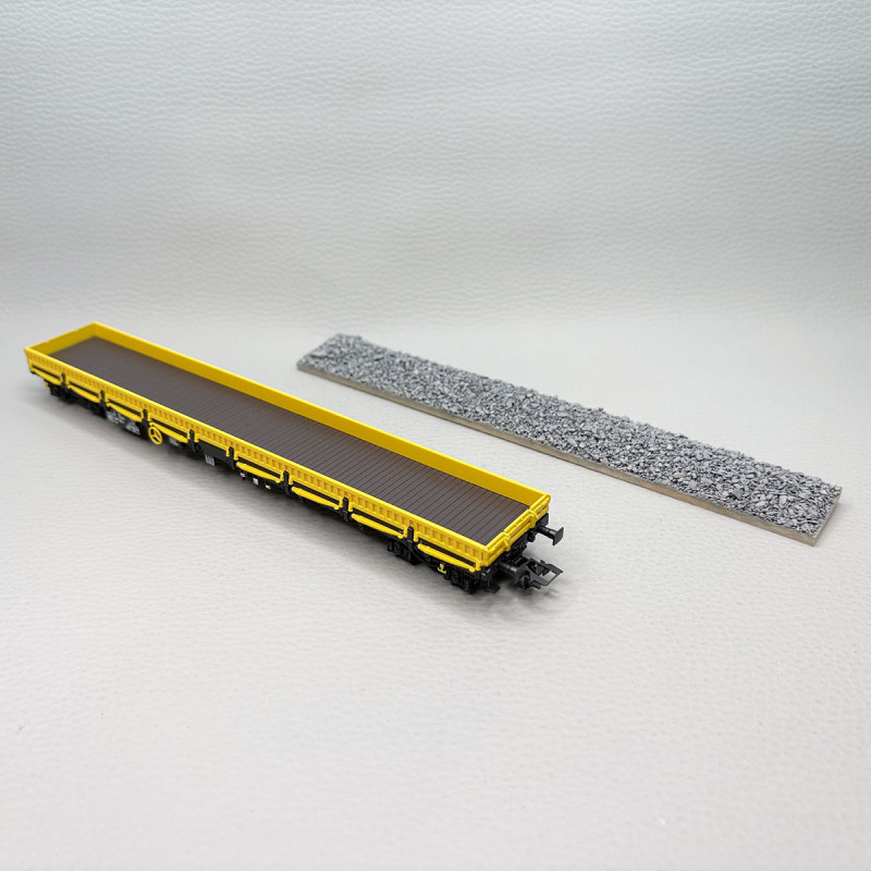 Wagon à bords bas type Res, ranchers pliables, chargement ballast, «On Rail GmbH», Ep. VI - MÄRKLIN 47168 - HO 1/87