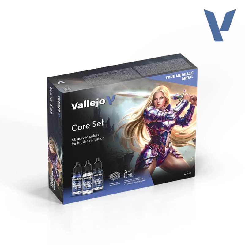 Set de base 60x18ml - True Metallic Metal - VALLEJO 77.273
