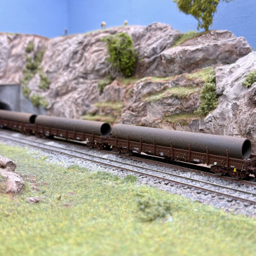 Coffret Set 1 wagons à ranchers type Res chargement tubes acier ÖBB, Ep. IV - FLEISCHMANN 6660142 - N 1/160