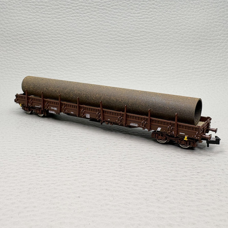 Coffret Set 1 wagons à ranchers type Res chargement tubes acier ÖBB, Ep. IV - FLEISCHMANN 6660142 - N 1/160