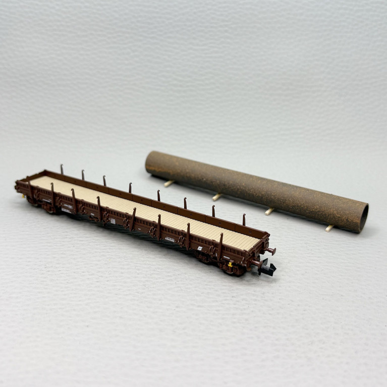 Coffret Set 1 wagons à ranchers type Res chargement tubes acier ÖBB, Ep. IV - FLEISCHMANN 6660142 - N 1/160