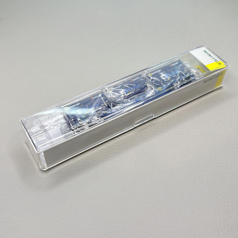 Wagon porte-conteneurs type Sgnss chargement 3 conteneurs Innofreight GATX Rail Austria, Ep. VI - MINITRIX 18434 - N 1/160