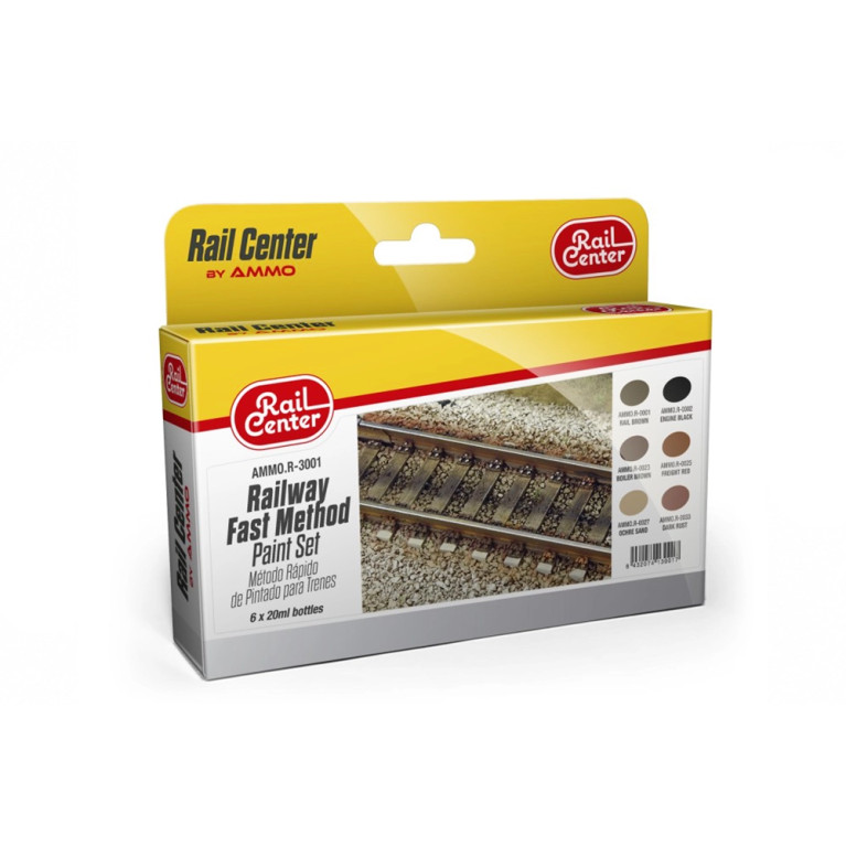 Set Peinture "Rails" - 6x20 ml Rail Center - AMMO MIG AMMO.R-3001