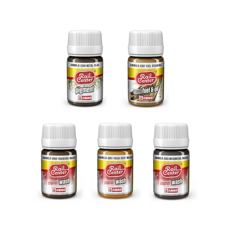 Kit vieillissement voie ferrées - 5x35 ml Rail Center - AMMO MIG AMMO.R-3000