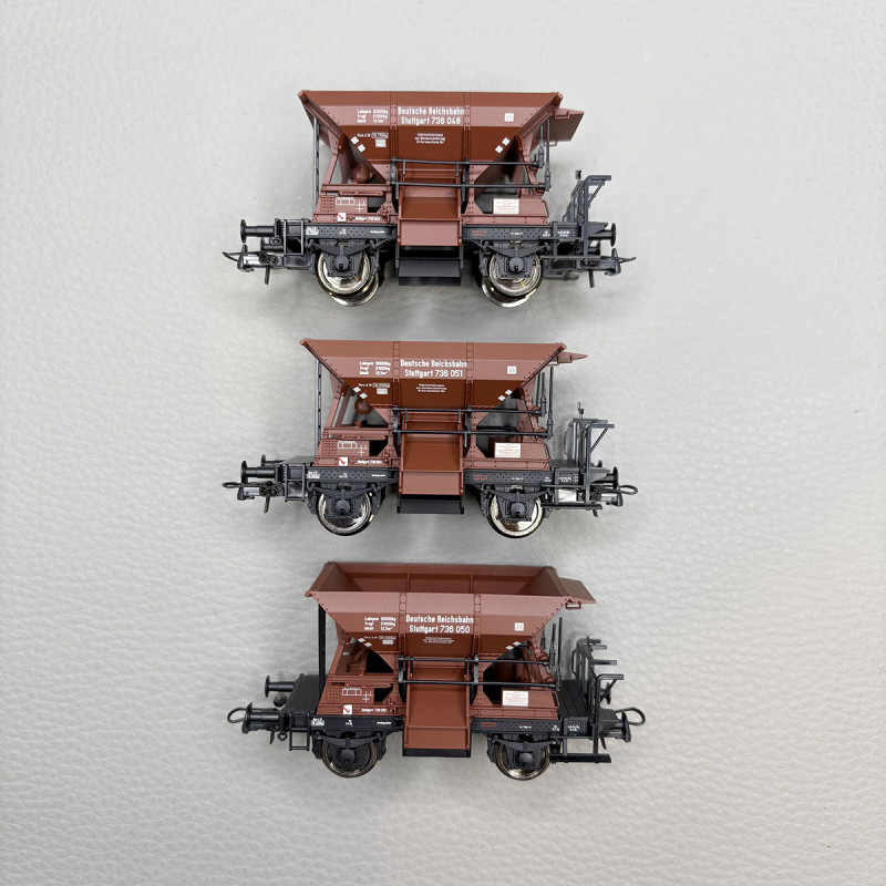 Coffret 3 wagons trémies à ballast Talbot DRB, Ep. II - ROCO 6600265 - HO 1/87