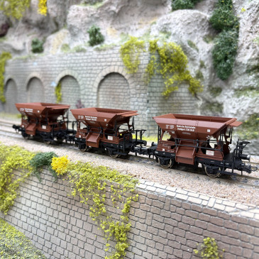 Coffret 3 wagons trémies à ballast Talbot DRB, Ep. II - ROCO 6600265 - HO 1/87