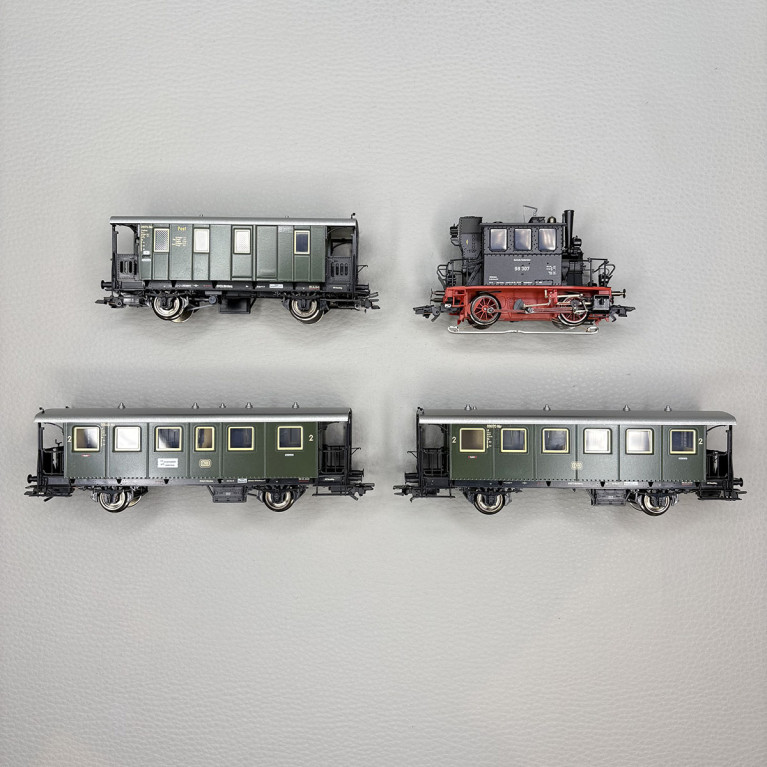 Coffret Spalter Bockl locomotive BR 98.3 Glaskasten et 3 voitures bavaroises DB, Ep. III - MÄRKLIN 26619 - HO 1/87