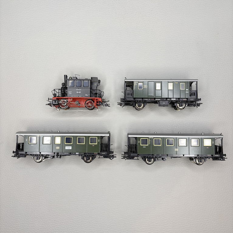 Coffret Spalter Bockl locomotive BR 98.3 Glaskasten et 3 voitures bavaroises DB, Ep. III - MÄRKLIN 26619 - HO 1/87