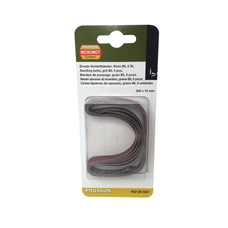 Bandes de ponçage de rechange, Grain 80 (x5) - PROXXON 28583