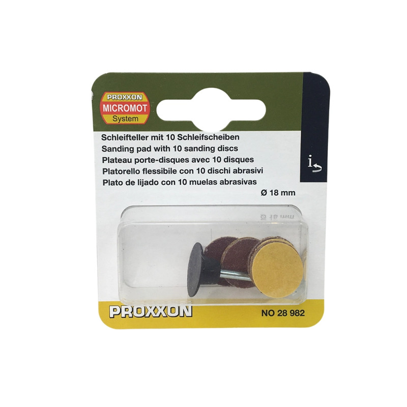 Disques abrasifs en corindon Ø18mm (2x5) + Tige - PROXXON 28982