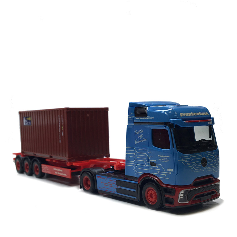 Mercedes Benz eActros, ProCabin BigSpace, semi-remorque porte-conteneurs, Frankenbach - HERPA 320658 - HO 1/87
