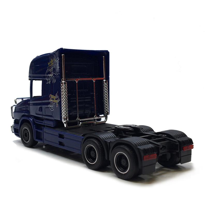 Scania Hauber 04 Topline, tracteur porteur, 3 essieux, bleu - HERPA 319423-002 - HO 1/87