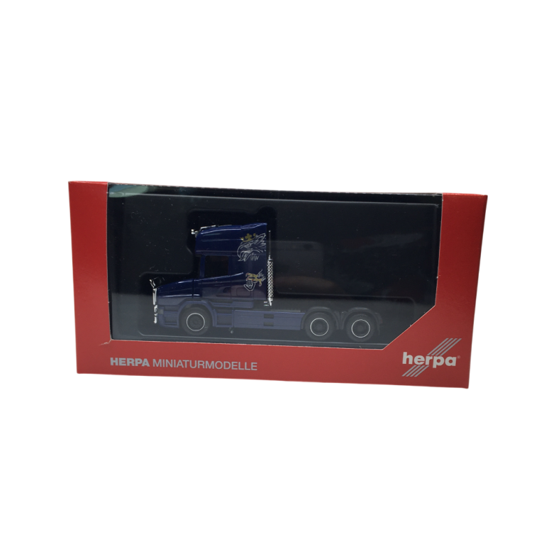 Scania Hauber 04 Topline, tracteur porteur, 3 essieux, bleu - HERPA 319423-002 - HO 1/87