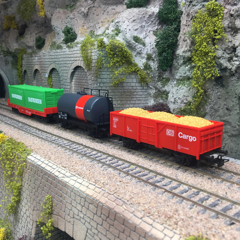 Coffret Start up 3 wagons DB Cargo tombereau citerne porte-conteneurs, Ep. VI - MÄRKLIN 44506 - HO 1/87