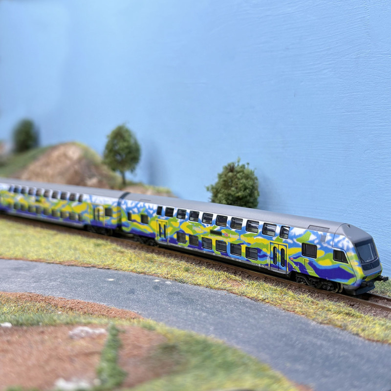 Coffret Touristik 2, voitures 2 niveaux DBpza 753.5 et DBpbzfa 765.6 DB AG, Ep. VI - MÄRKLIN 87307 - Z 1/220