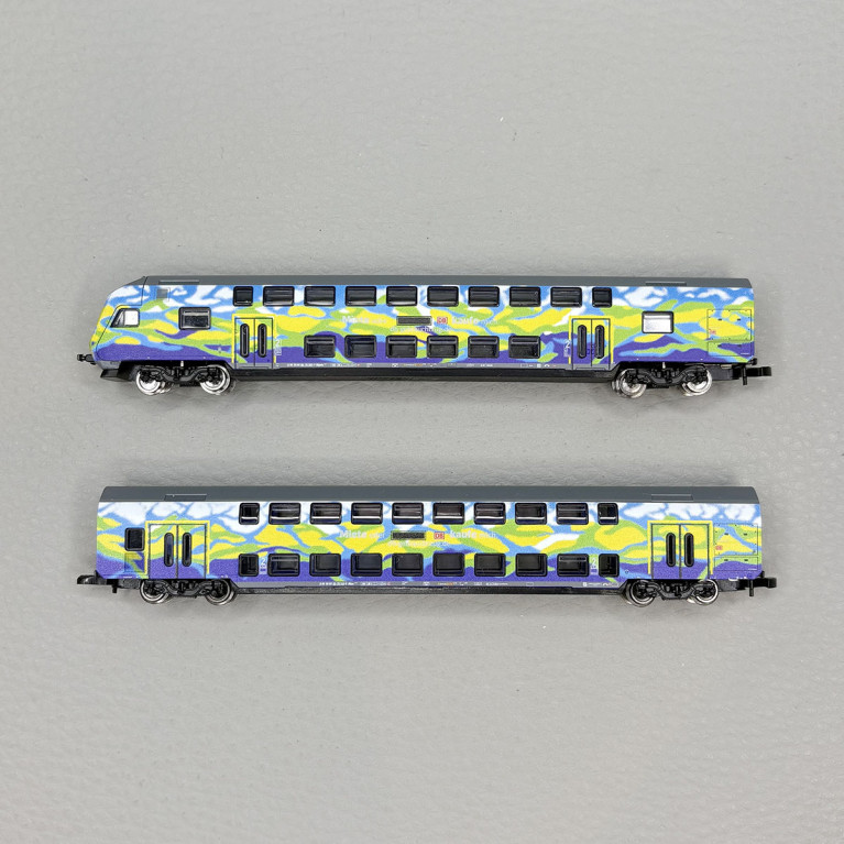 Coffret Touristik 2, voitures 2 niveaux DBpza 753.5 et DBpbzfa 765.6 DB AG, Ep. VI - MÄRKLIN 87307 - Z 1/220