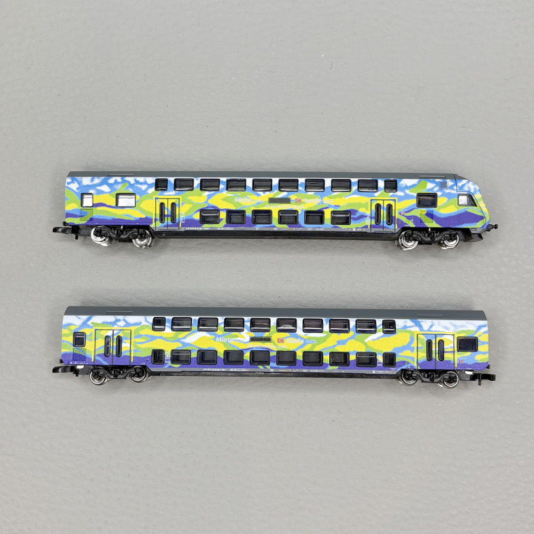 Coffret Touristik 2, voitures 2 niveaux DBpza 753.5 et DBpbzfa 765.6 DB AG, Ep. VI - MÄRKLIN 87307 - Z 1/220