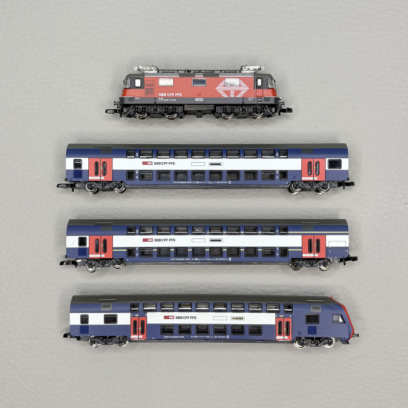 Coffret Züricher S-Bahn locomotive Re 420 LION et 3 voitures 2 niveaux SBB CFF, Ep. VI - MÄRKLIN 81195 - Z 1/220