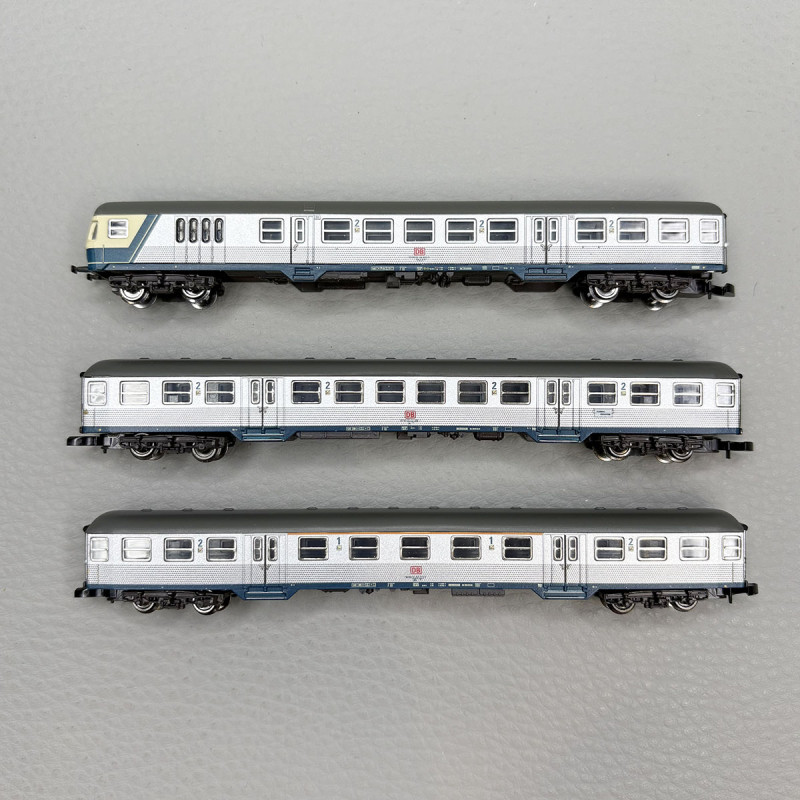 Coffret Karlsruher Kopf 3 voitures Silberlingen Bn 719 ABn 703 BDnrzf 740 DB AG, Ep. V - MÄRKLIN 87183 - Z 1/220