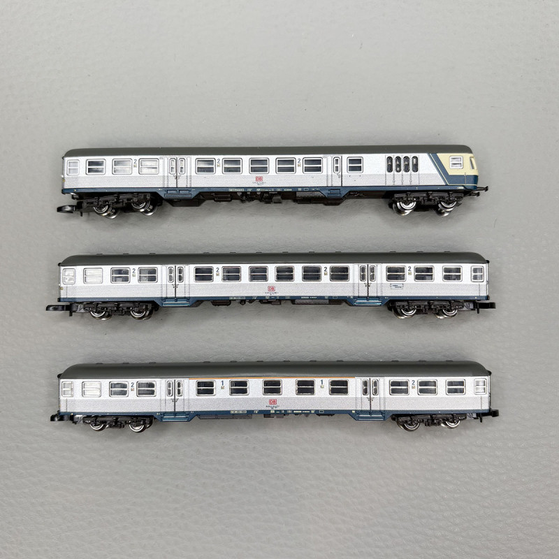 Coffret Karlsruher Kopf 3 voitures Silberlingen Bn 719 ABn 703 BDnrzf 740 DB AG, Ep. V - MÄRKLIN 87183 - Z 1/220