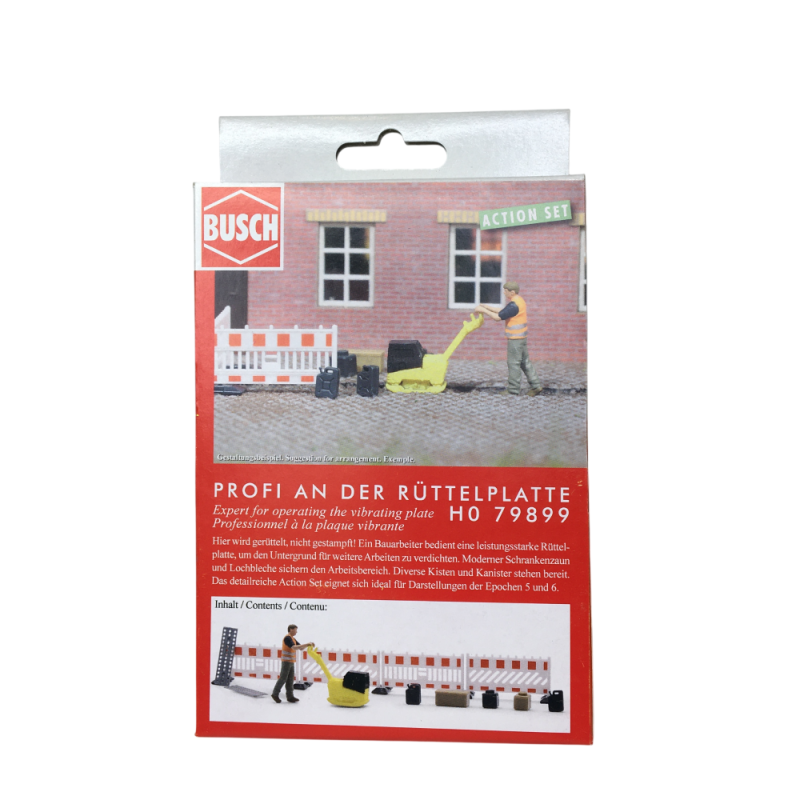 Ensemble d'action, Professionnel à la plaque vibrante - BUSCH 79899 - HO 1/87