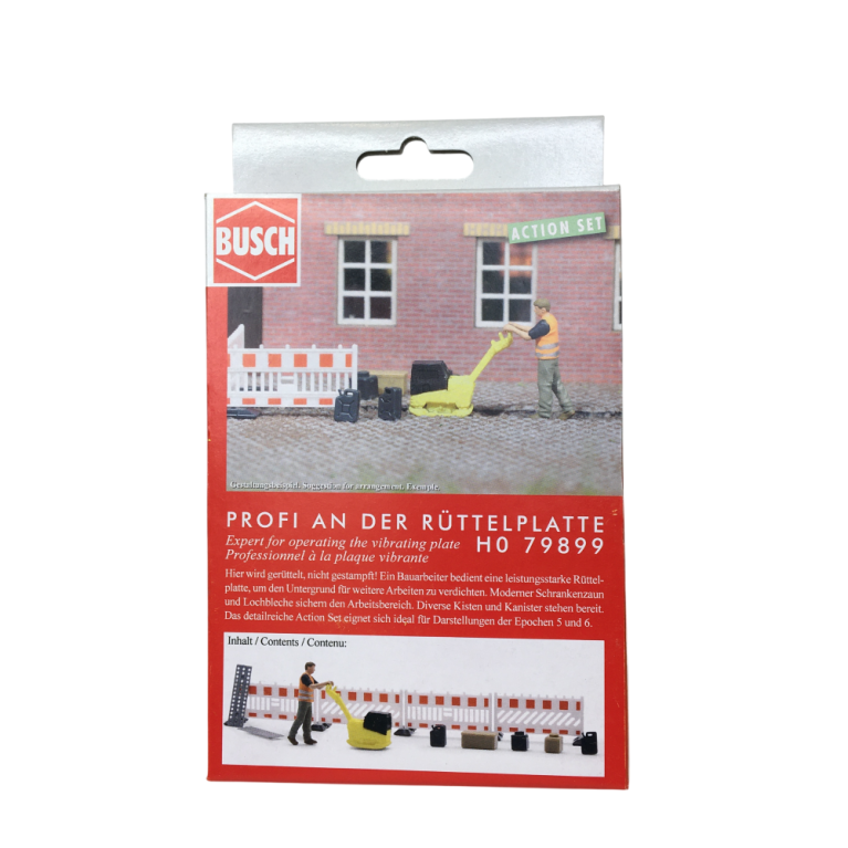 Ensemble d'action, Professionnel à la plaque vibrante - BUSCH 79899 - HO 1/87