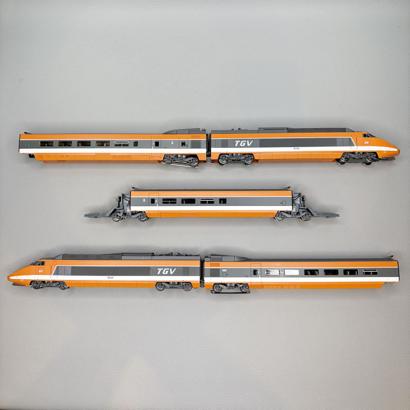 TGV PSE N°5 rame d'origine 5 éléments livrée orange SNCF, Ep. IV - REE TGV005 / TGV005S / TGV005SAC - HO 1/87