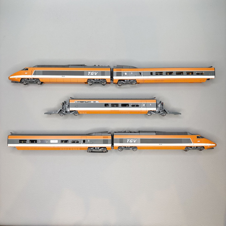 TGV PSE N°5 rame d'origine 5 éléments livrée orange SNCF, Ep. IV - REE TGV005 / TGV005S / TGV005SAC - HO 1/87