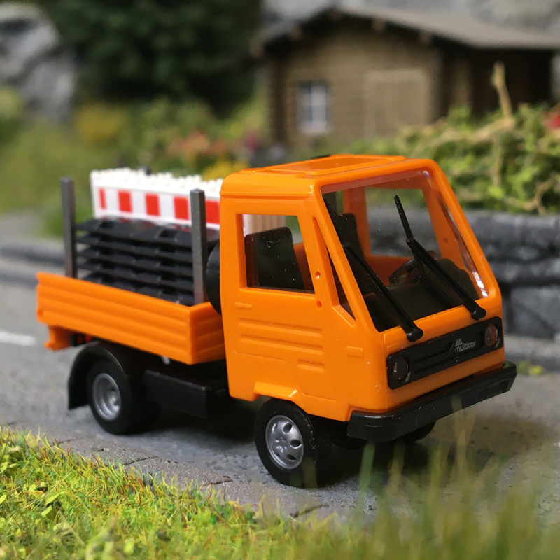 Multicar M26, châssis de transport à barrière de sécurité, orange - BUSCH 42254 - HO 1/87
