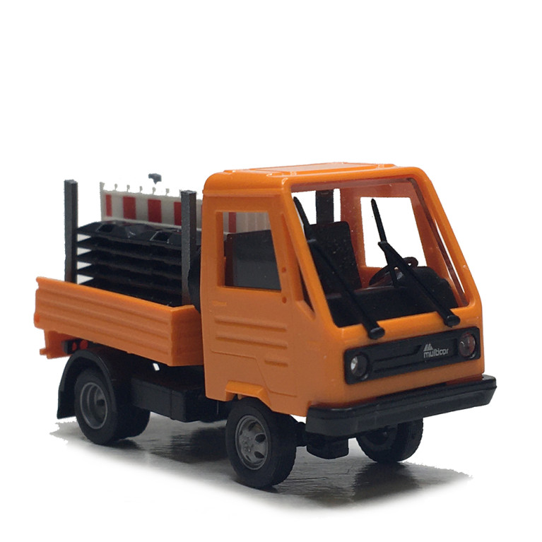 Multicar M26, châssis de transport à barrière de sécurité, orange - BUSCH 42254 - HO 1/87