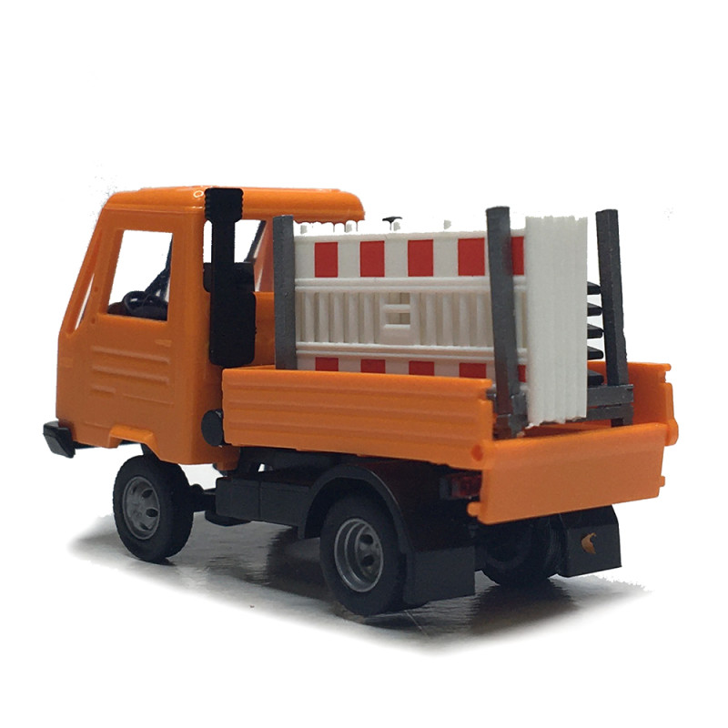 Multicar M26, châssis de transport à barrière de sécurité, orange - BUSCH 42254 - HO 1/87