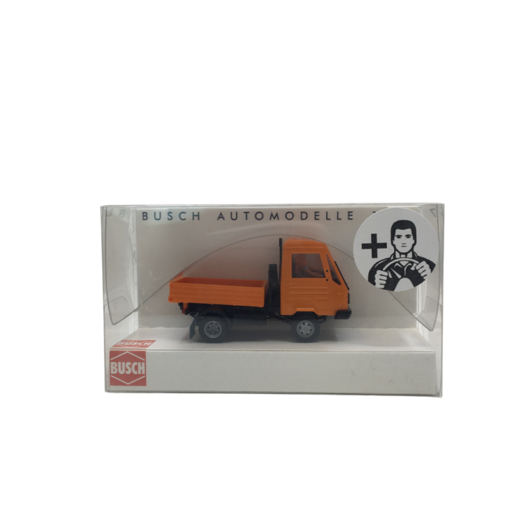 Multicar M26, avec chauffeur, orange - BUSCH 42255 - HO 1/87