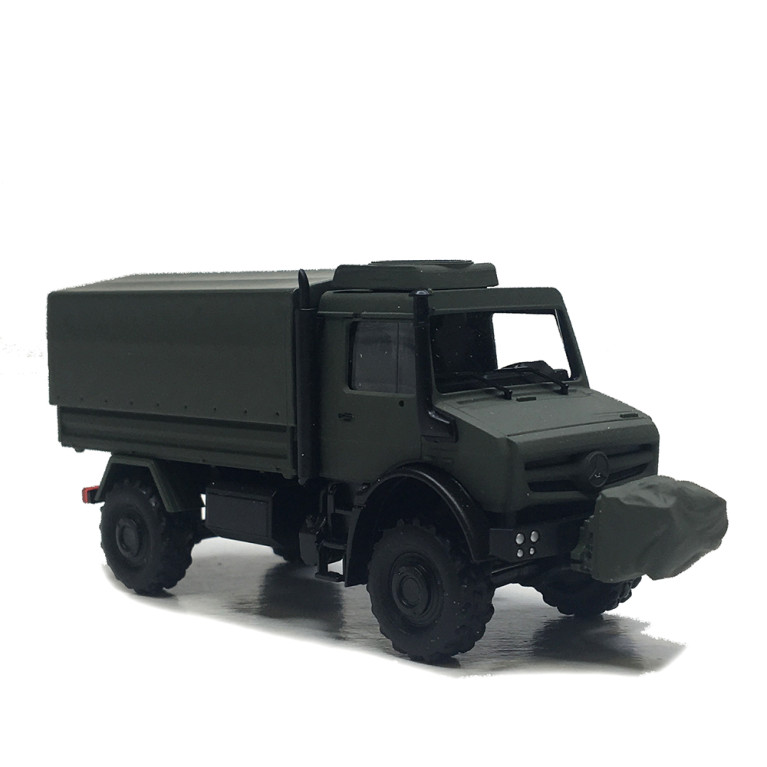 Mercedes Benz, Unimog U5023, véhicule militaire avec treuil - BUSCH 51058 - HO 1/87