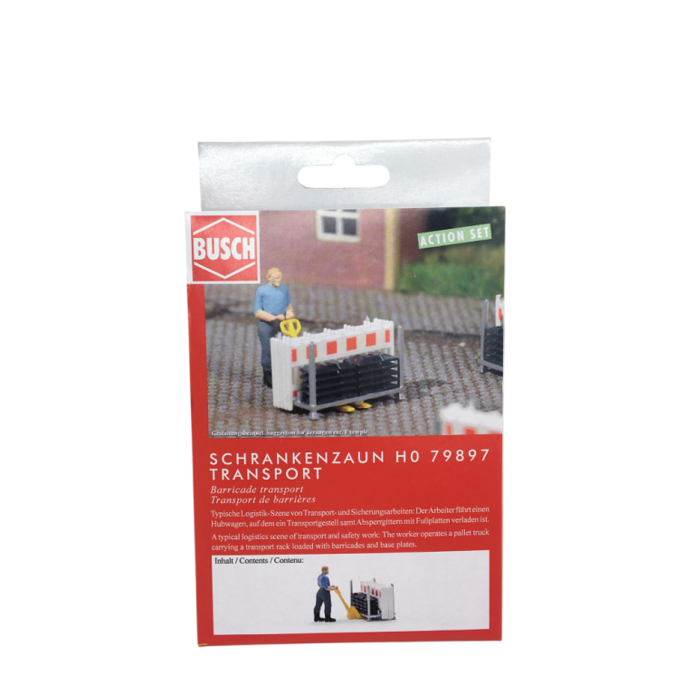 Ensemble d'action, transport par barrière - BUSCH 79897 - HO 1/87