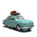 Panhard Dyna Z, vert aigue marine, galerie de toit et 2 valises - SAI 1753 - HO 1/87