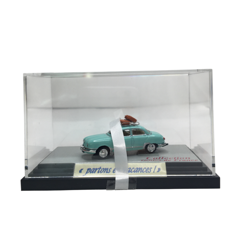 Panhard Dyna Z, vert aigue marine, galerie de toit et 2 valises - SAI 1753 - HO 1/87
