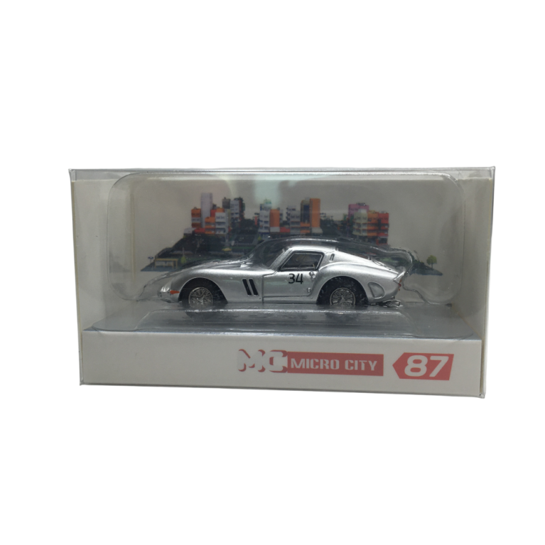 MicroCity, Ferrari 250 GTO 34, argent  - HERPA 87MC000060 - HO 1/87