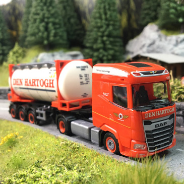 DAF XG, semi-remorque porte-conteneur, Den Hartogh, Pays-Bas - HERPA 320344 - HO 1/87
