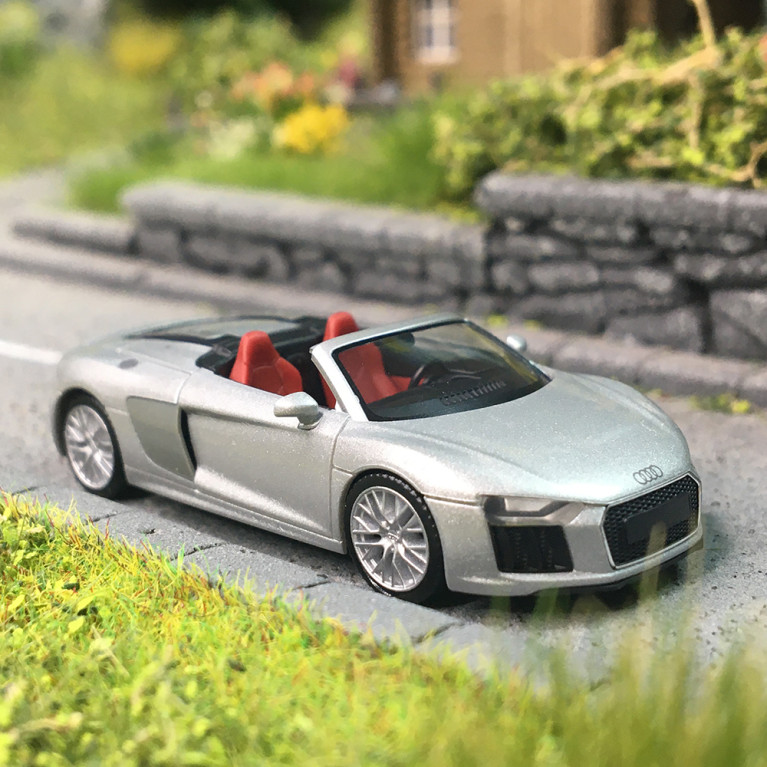 Audi R8 V10 Spyder, argent - HERPA 038690-002 - HO 1/87