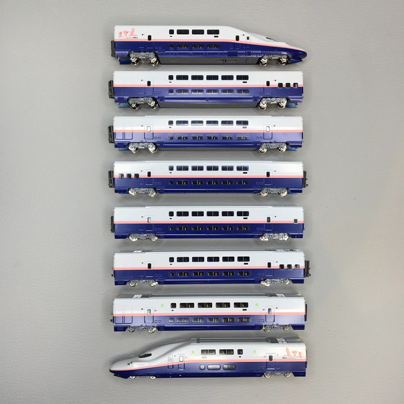 Coffret 8 éléments Shinkansen E4 Max Toki bande rose JR East, Ep. VI - KATO 10-2098 - N 1/160