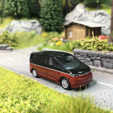 Volkswagen Multivan, noir, rouge - HERPA 430425-002 - HO 1/87