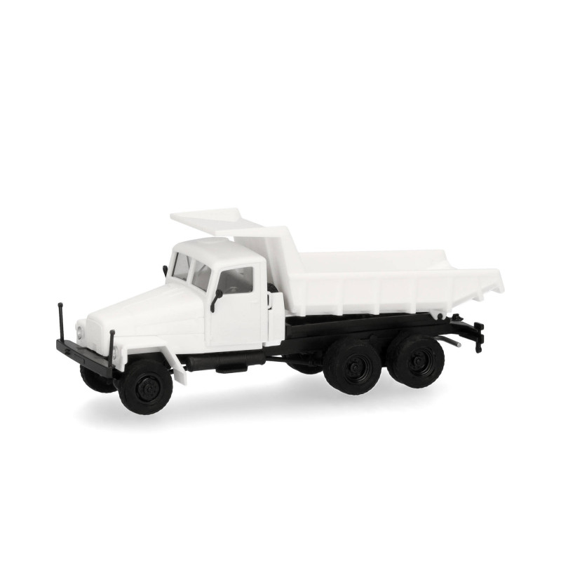 Minikit, Camion benne IFA G5, 3 essieux, blanc - HERPA 014175 - HO 1/87