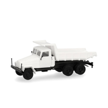 Minikit, Camion benne IFA G5, 3 essieux, blanc - HERPA 014175 - HO 1/87