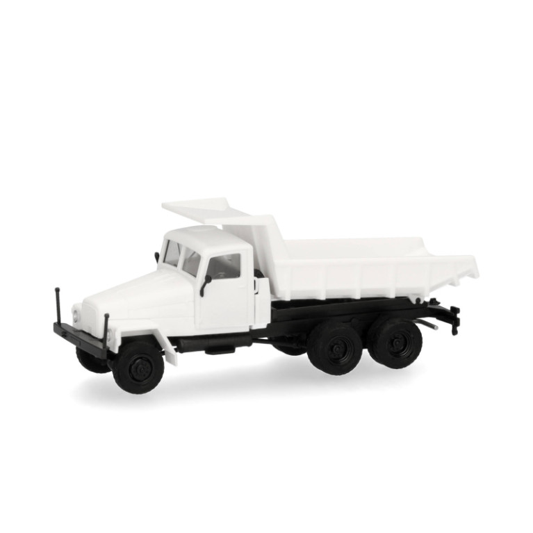Minikit, Camion benne IFA G5, 3 essieux, blanc - HERPA 014175 - HO 1/87