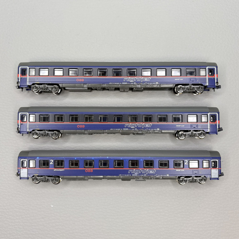 Coffret 3 voitures Eurofima Bmz Nightjet ÖBB, Ep. VI - FLEISCHMANN 6260084 - N 1/160