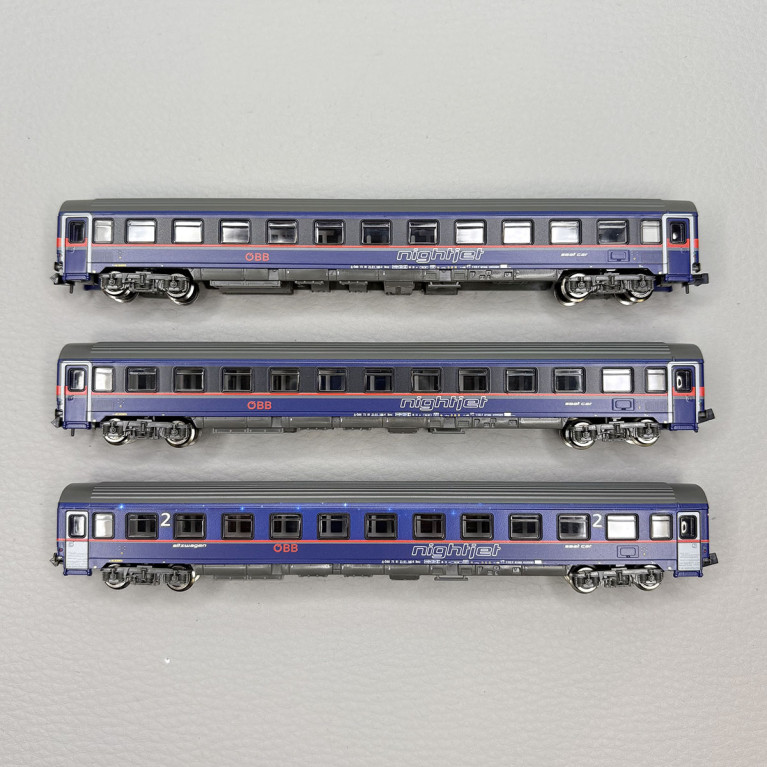 Coffret 3 voitures Eurofima Bmz Nightjet ÖBB, Ep. VI - FLEISCHMANN 6260084 - N 1/160