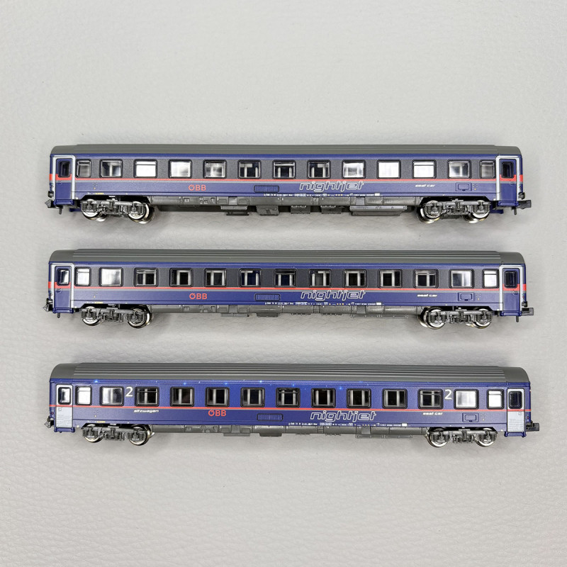 Coffret 3 voitures Eurofima Bmz Nightjet ÖBB, Ep. VI - FLEISCHMANN 6260084 - N 1/160