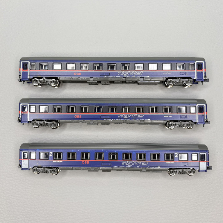 Coffret 3 voitures Eurofima Bmz Nightjet ÖBB, Ep. VI - FLEISCHMANN 6260084 - N 1/160