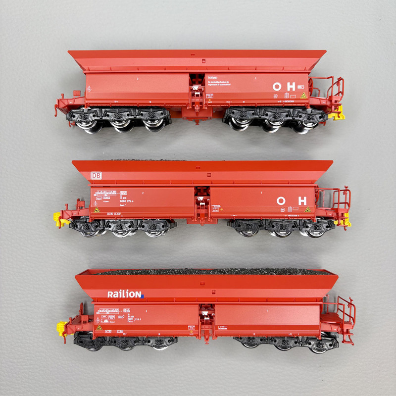 Coffret 3 wagons minéraliers Faals 151/152 DB AG, Ep. VI - ROCO 6600271 - HO 1/87