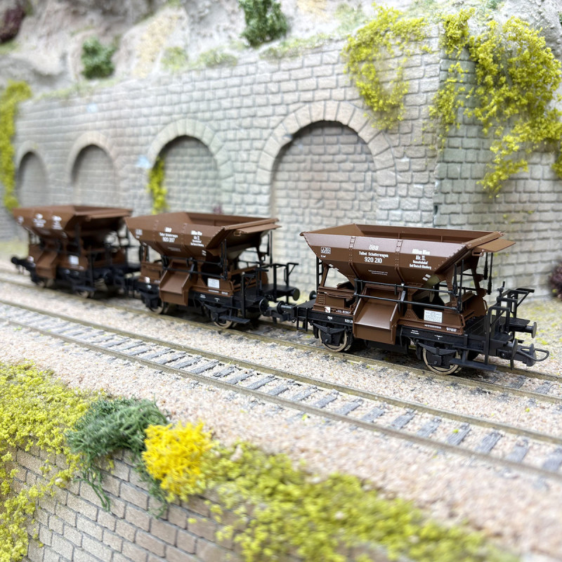 Coffret 3 wagons-trémies à ballast Talbot ÖBB, Ep. III-IV - ROCO 6600283 - HO 1/87